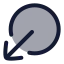 Circlearrowoutdownleft icon with duotone rounded style