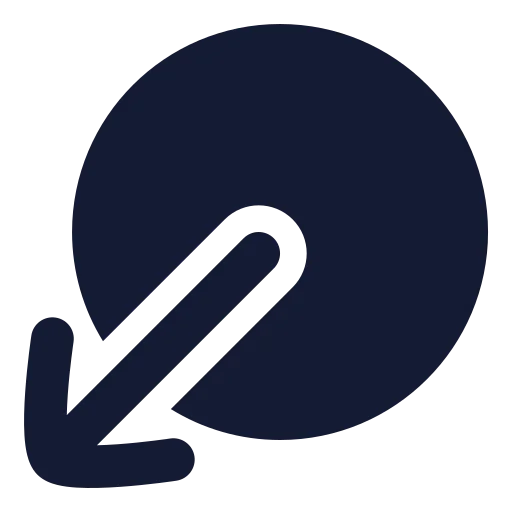 Circle Arrow Out Down Left Icon in Solid Rounded style