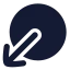Circlearrowoutdownleft icon with solid rounded style
