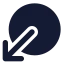 Circlearrowoutdownleft icon with solid standard style
