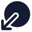 Circlearrowoutdownleft icon with solid standard style