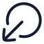 Circlearrowoutdownleft icon with stroke rounded style