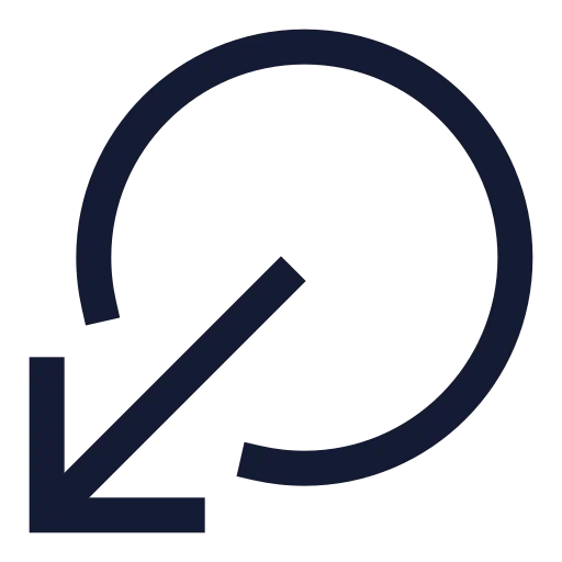 Circle Arrow Out Down Left Icon in Stroke Sharp style
