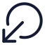 Circlearrowoutdownleft icon with stroke standard style