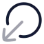 Circlearrowoutdownleft icon with twotone rounded style