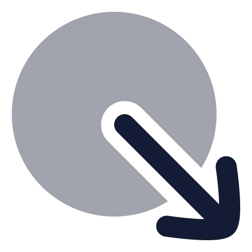 Circle Arrow Out Down Right Icon in Bulk Rounded style