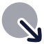 Circlearrowoutdownright icon with bulk rounded style