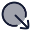 Circlearrowoutdownright icon with duotone rounded style