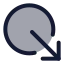Circlearrowoutdownright icon with duotone standard style