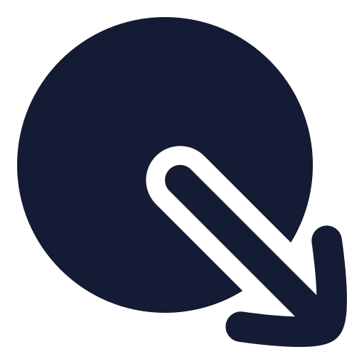 Circle Arrow Out Down Right Icon in Solid Rounded style