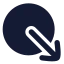 Circlearrowoutdownright icon with solid rounded style