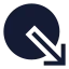 Circlearrowoutdownright icon with solid sharp style