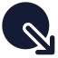 Circlearrowoutdownright icon with solid standard style