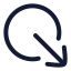 Circlearrowoutdownright icon with stroke rounded style