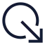 Circlearrowoutdownright icon with stroke sharp style