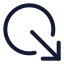 Circlearrowoutdownright icon with stroke standard style