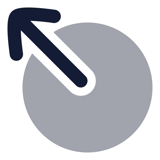 Circle Arrow Out Up Left Icon in Bulk Rounded style