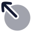 Circlearrowoutupleft icon with bulk rounded style
