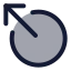 Circlearrowoutupleft icon with duotone standard style