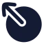 Circlearrowoutupleft icon with solid rounded style
