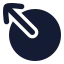 Circlearrowoutupleft icon with solid rounded style