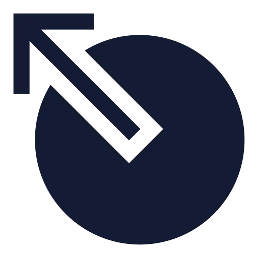 Circle Arrow Out Up Left Icon in Solid Sharp style