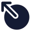 Circlearrowoutupleft icon with solid standard style