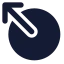 Circlearrowoutupleft icon with solid standard style