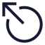 Circlearrowoutupleft icon with stroke sharp style