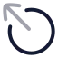 Circlearrowoutupleft icon with twotone rounded style