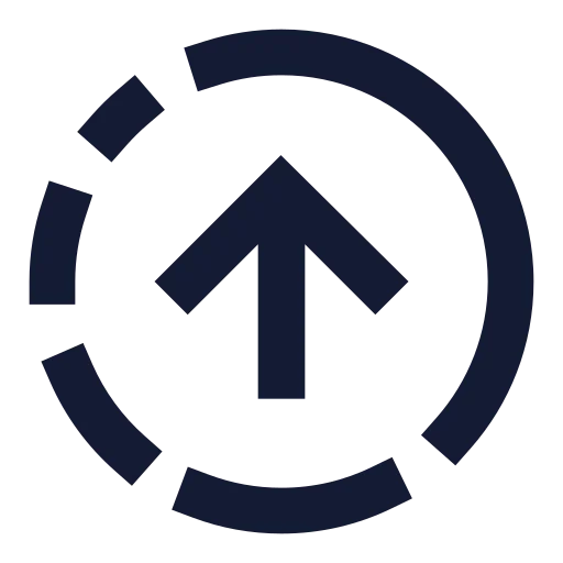 Circle Arrow Out Up Right Icon in Solid Sharp style