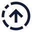 Circlearrowoutupright icon with solid sharp style