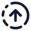 Circlearrowoutupright icon with solid standard style