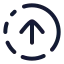 Circlearrowoutupright icon with stroke rounded style