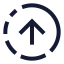 Circlearrowoutupright icon with stroke sharp style