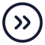 Circlearrowrightdouble icon with stroke rounded style