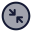 Circlearrowshrink icon with duotone standard style