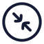 Circlearrowshrink icon with stroke rounded style
