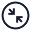 Circlearrowshrink icon with stroke sharp style