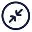 Circlearrowshrink icon with stroke rounded style