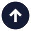 Circlearrowup icon with solid sharp style
