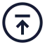 Circlearrowup icon with stroke sharp style