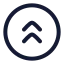 Circlearrowupdouble icon with stroke rounded style