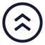 Circlearrowupdouble icon with stroke sharp style