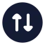 Circlearrowupdown icon with solid rounded style