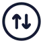 Circlearrowupdown icon with stroke rounded style