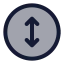 Circlearrowvertical icon with duotone standard style