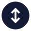 Circlearrowvertical icon with solid sharp style