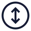 Circlearrowvertical icon with stroke sharp style