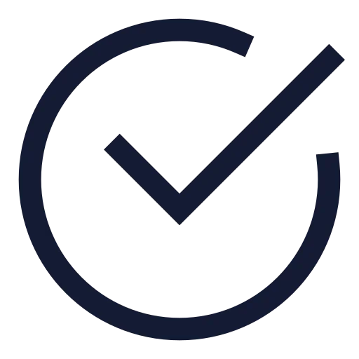 Circle Check Big Icon in Stroke Sharp style